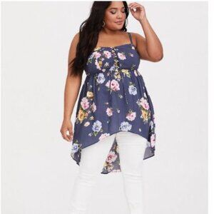 Torrid - BABYDOLL CHALLIS HI-LOW CAMI - Size 00 (10 or M-L)